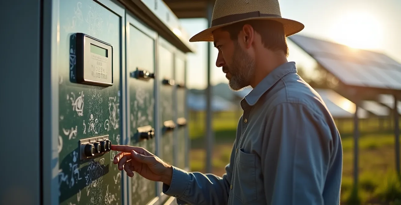 Sistema di irrigazione automatizzato alimentato da pannelli solari durante le ore di minor costo energetico