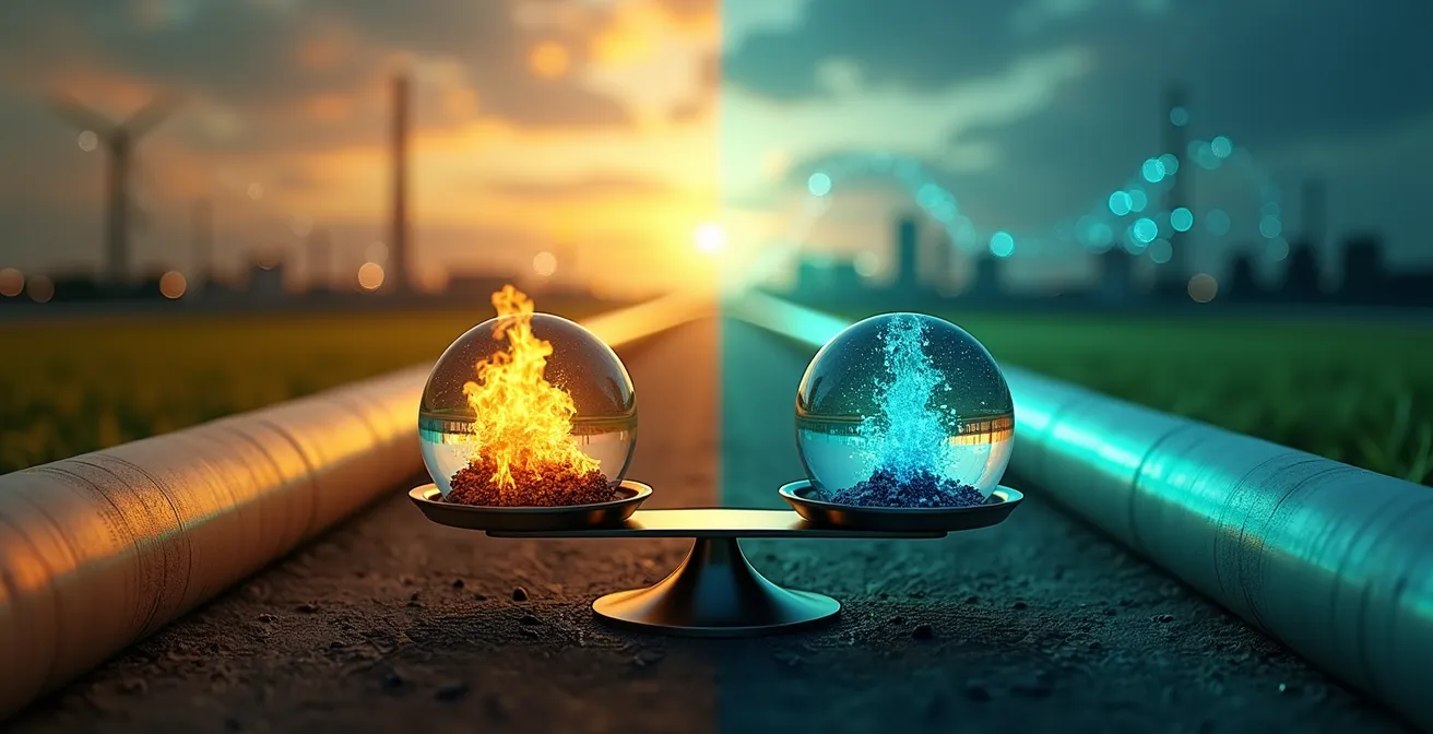 Confronto visuale tra impianto biogas e biometano con indicatori economici