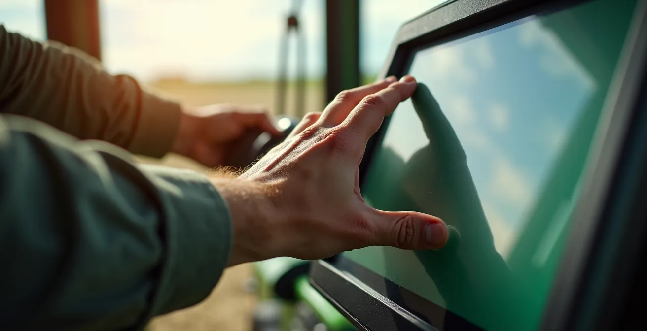 Display touchscreen GreenStar mostrando interfaccia di configurazione Task Controller