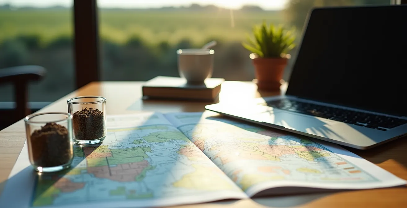 Dashboard digitale di un software FMIS per agricoltura con grafici e mappe