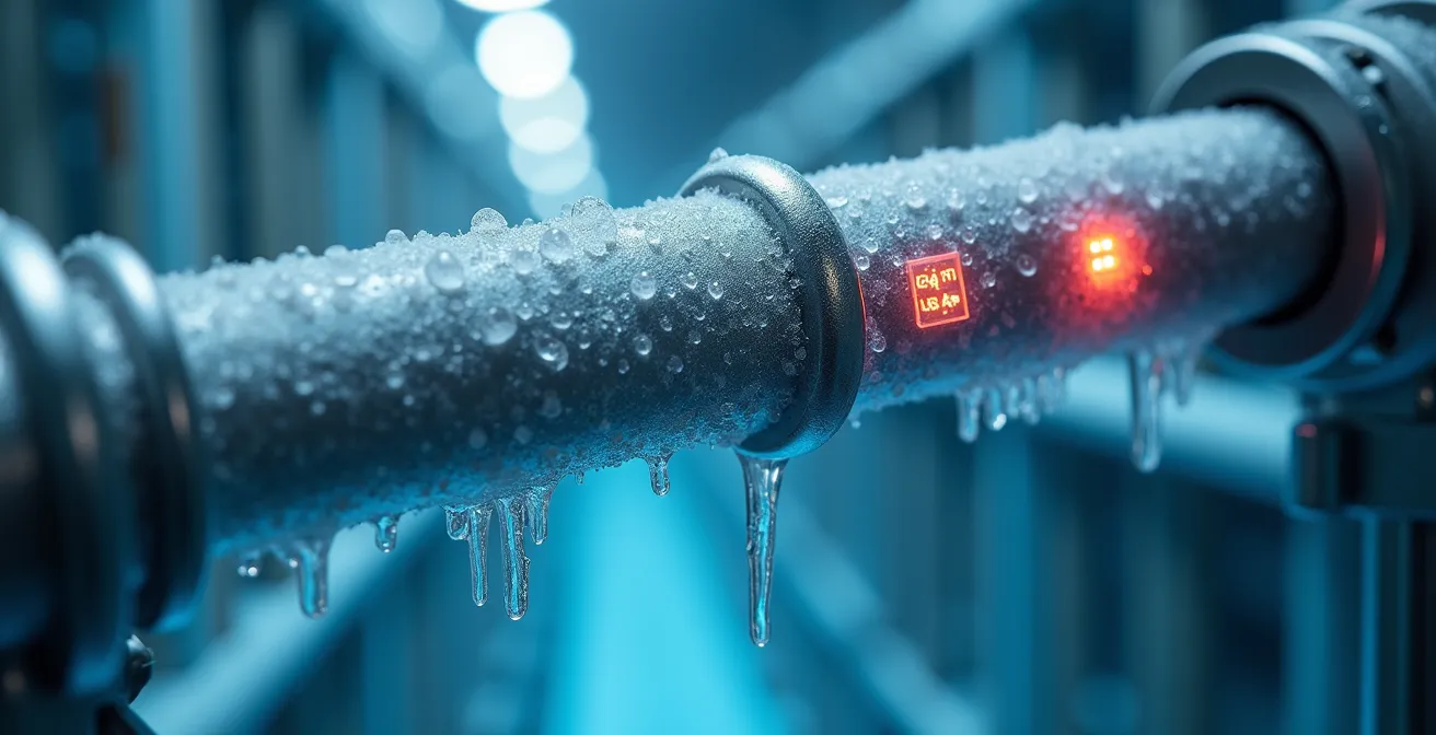 Sistema di monitoraggio digitale della temperatura con sensori IoT in magazzino refrigerato